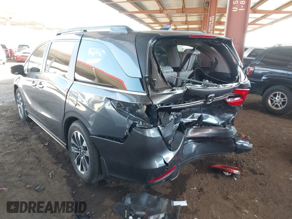 2024 Honda Odyssey EX-L with VIN 5FNRL6H67RB016849, listed as a IAAI auction lot 41761249 with 24,357 mi miles and . Bid and sale history available at DreamBid. Image 3.