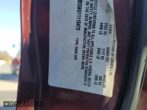 2001 Buick Regal LS with VIN 2G4WB55K611115473, listed as a Copart auction lot 80491774 with 0 mi miles and Salvage Title. Bid and sale history available at carsss.com. Image 14.