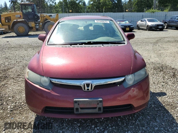 2008 Honda Civic LX z VIN 1HGFA16568L071361, wystawiony jako Copart lot #57340675 z przebiegiem 186 658 mil mil oraz Szkoda całkowita • Salvage title. Historia ofert i sprzedaży dostępna na DreamBid. Obrazek 5.