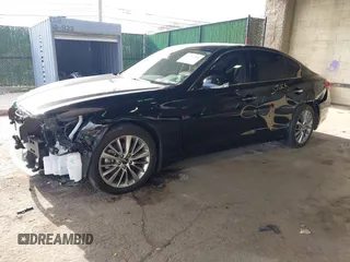 2023 Infiniti Q50 Luxe with VIN JN1EV7BR0PM542376, listed as a IAAI auction lot 41215300 with 25,792 mi miles and . Bid and sale history available at DreamBid. Image 18.