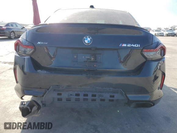 2025 BMW 2 Series M240i xDrive with VIN 3MW53CM03S8F00863, listed as a Copart auction lot 88156275 with 0 mi miles and Salvage Title. Bid and sale history available at carsss.com. Image 6.