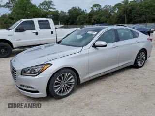 2017 Genesis G80 3.8L with VIN KMHGN4JE4HU195568, listed as a Copart auction lot 73215344 with 46,976 mi miles and Non Repairable. Bid and sale history available at carsss.com. Image 1.
