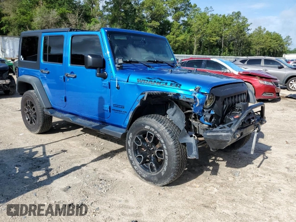 2015 Jeep Wrangler Unlimited Sport with VIN 1C4BJWDG1FL683558, listed as a Copart auction lot 59883545 with 107,267 mi miles and Salvage title. Bid and sale history available at DreamBid. Image 4.