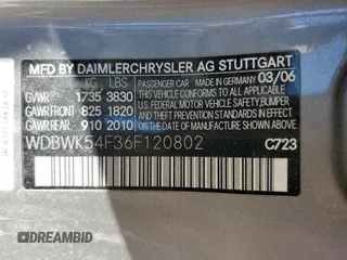 2006 Mercedes-Benz SLK 280 z VIN WDBWK54F36F120802, wystawiony jako Copart lot #49447415 z przebiegiem 133 291 mil mil oraz Szkody całkowita. Historia ofert i sprzedaży dostępna na DreamBid. Obrazek 12.