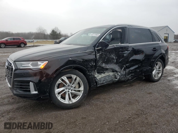 2020 Audi Q7 Premium Plus with VIN WA1LXAF77LD003374, listed as a Copart auction lot 44111945 with 84,242 mi miles and Salvage Title. Bid and sale history available at carsss.com. Image 1.