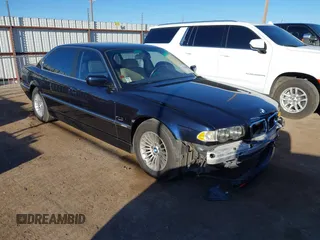 2001 BMW 7 Series 740iL with VIN WBAGH83401DP20636, listed as a IAAI auction lot 41646017 with 60,098 mi miles. Bid and sale history available at carsss.com. Image 1.