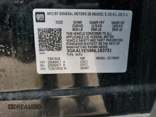 2022 GMC Terrain AT4 with VIN 3GKALYEV8NL163721, listed as a Copart auction lot 41364745 with 44,655 mi miles and Salvage Title. Bid and sale history available at DreamBid. Image 15.