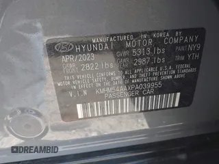 2023 Hyundai IONIQ 6 Limited with VIN KMHM54AAXPA039955, listed as a IAAI auction lot 40269943 with 1 mi miles. Bid and sale history available at carsss.com. Image 9.