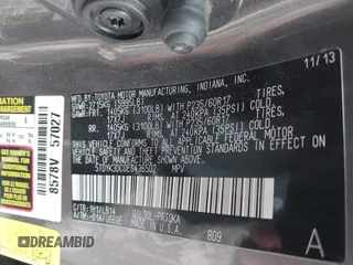 2014 Toyota Sienna XLE with VIN 5TDYK3DC0ES436502, listed as a IAAI auction lot 42180990 with 154,839 mi miles and . Bid and sale history available at DreamBid. Image 9.