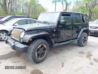 2014 Jeep Wrangler Unlimited Sahara with VIN 1C4BJWEG6EL189712, listed as a IAAI auction lot 42043053 with 108,716 mi miles. Bid and sale history available at carsss.com. Image 2.