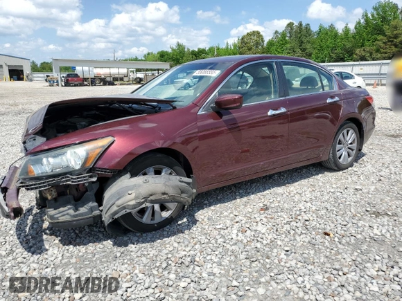 2011 Honda Accord EX-L with VIN 1HGCP3F88BA009485, listed as a Copart auction lot 55088555 with 129,628 mi miles and Salvage title. Bid and sale history available at DreamBid. Image 1.