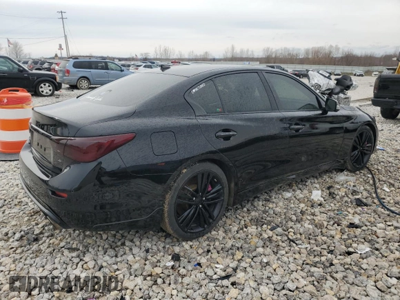 2015 Infiniti Q50 Sport with VIN JN1BV7AR5FM408935, listed as a Copart auction lot 51476815 with 111,372 mi miles and Salvage title. Bid and sale history available at DreamBid. Image 3.