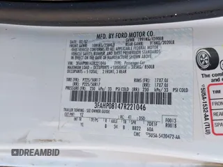 2007 Ford Fusion SEL with VIN 3FAHP08147R221046, listed as a IAAI auction lot 41782770 with 173,413 mi miles. Bid and sale history available at carsss.com. Image 9.