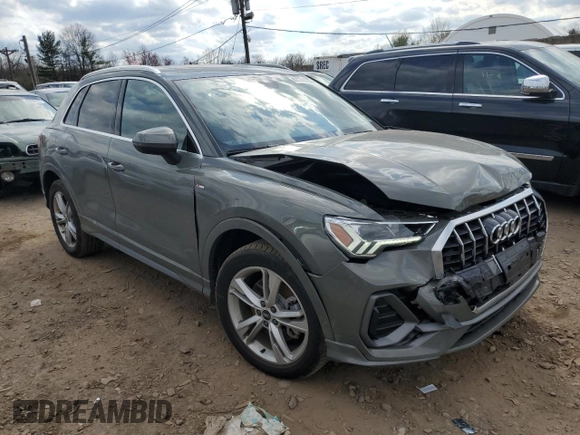 2021 Audi Q3 S line Premium Plus with VIN WA1EECF39M1153500, listed as a Copart auction lot 47378933 with 26,143 mi miles and . Bid and sale history available at DreamBid. Image 4.