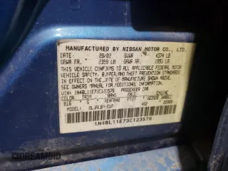 2003 Nissan Altima SE with VIN 1N4BL11E73C123576, listed as a Copart auction lot 46314785 with 257,077 mi miles and Salvage title. Bid and sale history available at DreamBid. Image 13.