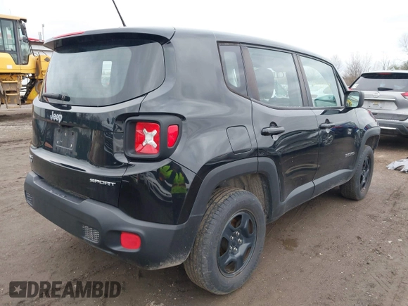 2017 Jeep Renegade Sport with VIN ZACCJBAB6HPG43142, listed as a IAAI auction lot 41719128 with 127,088 mi miles and . Bid and sale history available at carsss.com. Image 4.