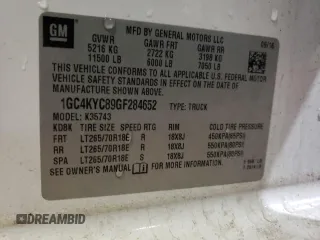 2016 Chevrolet Silverado 3500HD Work Truck with VIN 1GC4KYC89GF284652, listed as a Copart auction lot 83947754 with 213,716 mi miles and Salvage Title. Bid and sale history available at DreamBid. Image 14.