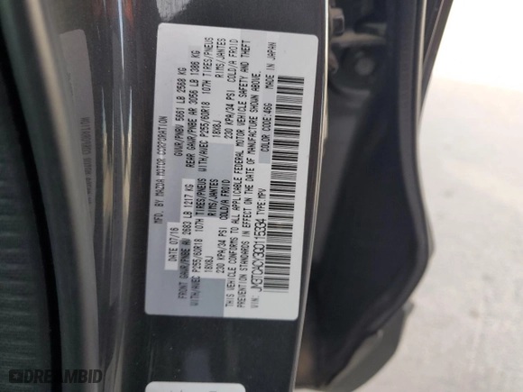 2016 Mazda CX-9 Touring with VIN JM3TCACY3G0115334, listed as a Copart auction lot 50460735 with 0 mi miles and Clean Title. Bid and sale history available at carsss.com. Image 13.