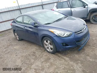2013 Hyundai Elantra GLS PZEV with VIN 5NPDH4AE9DH347623, listed as a IAAI auction lot 41177236 with 217,294 mi miles. Bid and sale history available at carsss.com. Image 1.