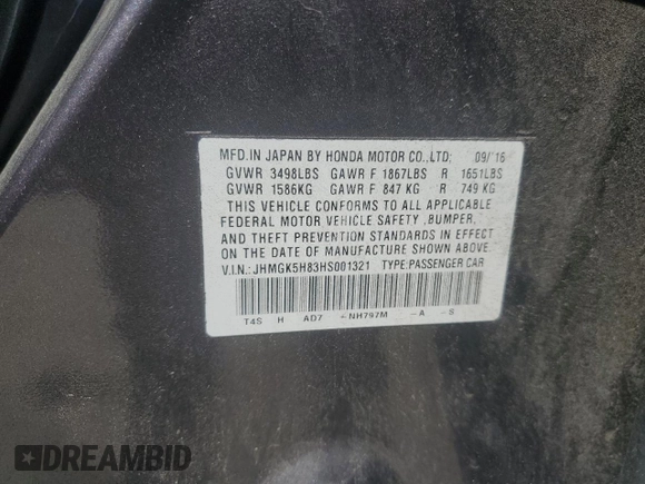 2017 Honda Fit EX-L z VIN JHMGK5H83HS001321, wystawiony jako Copart lot #62711095 z przebiegiem 79 260 mil mil oraz Szkoda całkowita • Salvage title. Historia ofert i sprzedaży dostępna na DreamBid. Obrazek 12.