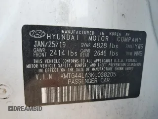 2019 Genesis G70 2.0T Advanced with VIN KMTG44LA3KU038205, listed as a Copart auction lot 67048804 with 75,304 mi miles and Non Repairable. Bid and sale history available at carsss.com. Image 14.