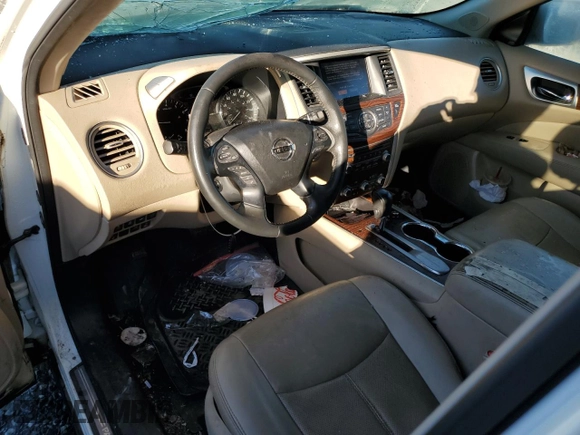 2017 Nissan Pathfinder Platinum with VIN 5N1DR2MN0HC600158, listed as a Copart auction lot 75987994 with 146,529 mi miles and Salvage Title. Bid and sale history available at carsss.com. Image 8.