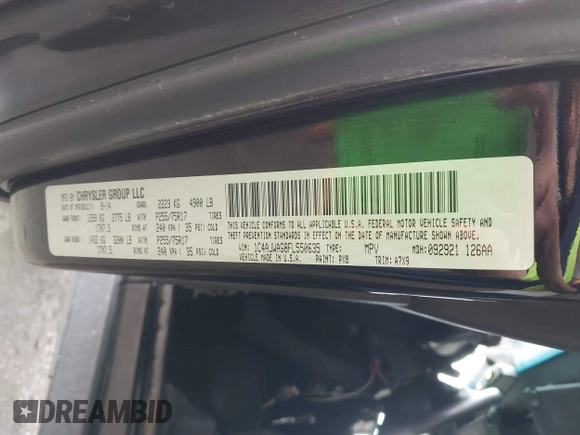 2015 Jeep Wrangler Sport with VIN 1C4AJWAG8FL550635, listed as a IAAI auction lot 42116285 with 111,782 mi miles. Bid and sale history available at carsss.com. Image 9.