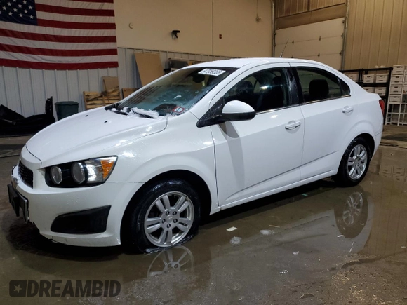 2013 Chevrolet Sonic LT with VIN 1G1JC5SB8D4164658, listed as a Copart auction lot 47059365 with 105,985 mi miles and Salvage Title. Bid and sale history available at DreamBid. Image 1.