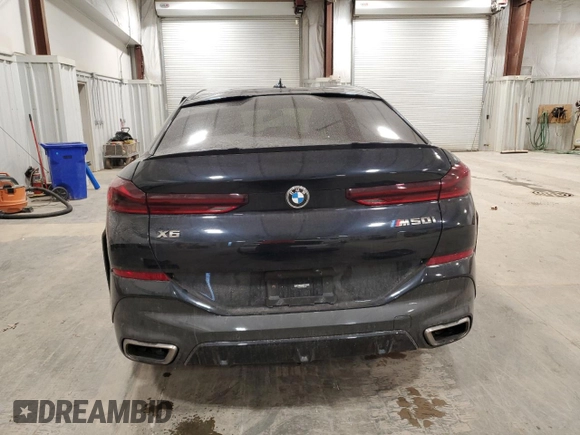 2021 BMW X6 M50i with VIN 5UXCY8C05M9E21862, listed as a Copart auction lot 86329064 with 0 mi miles and Salvage Title. Bid and sale history available at carsss.com. Image 6.