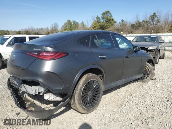 2024 Mercedes-Benz GLC with VIN W1NKJ4HB4RF091313, listed as a Copart auction lot 46849035 with 0 mi miles and Salvage Title. Bid and sale history available at carsss.com. Image 3.