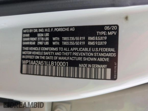 2020 Porsche Macan z VIN WP1AA2A51LLB10001, wystawiony jako Copart lot #59232675 z przebiegiem 75 436 mil mil oraz Szkoda całkowita • Salvage title. Historia ofert i sprzedaży dostępna na DreamBid. Obrazek 13.