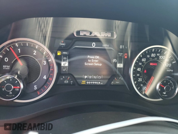 2024 Ram 2500 Laramie with VIN 3C6UR5FLXRG364108, listed as a Copart auction lot 53536345 with 1,990 mi miles and Salvage title. Bid and sale history available at DreamBid. Image 9.