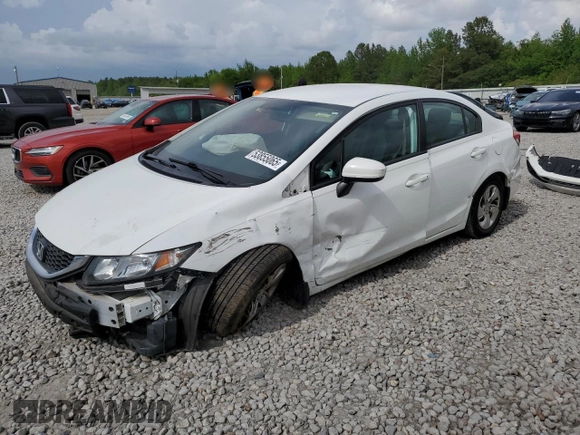 2015 Honda Civic LX with VIN 19XFB2F50FE115636, listed as a Copart auction lot 53855065 with Not Provided miles and Salvage Title. Bid and sale history available at DreamBid. Image 1.