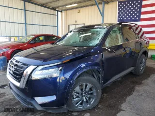 2024 Nissan Pathfinder SV with VIN 5N1DR3BAXRC255843, listed as a Copart auction lot 50102875 with 27,889 mi miles and Salvage Title. Bid and sale history available at carsss.com. Image 1.