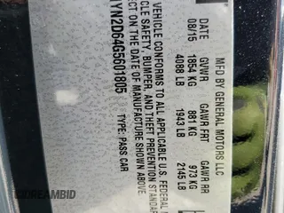 2016 Chevrolet Corvette Z06 1LZ with VIN 1G1YN2D64G5601805, listed as a Copart auction lot 88860495 with 56,787 mi miles and Salvage Title. Bid and sale history available at carsss.com. Image 14.