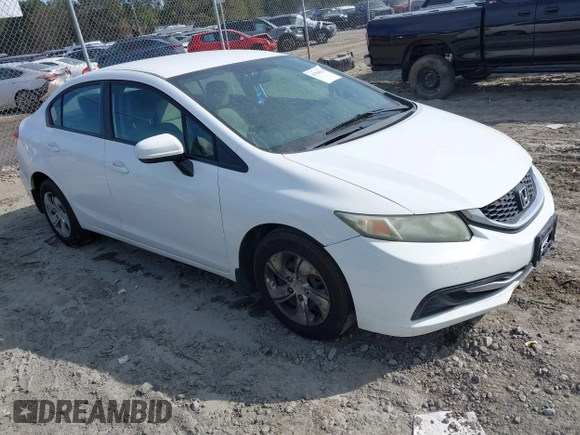 2014 Honda Civic LX with VIN 2HGFB2F50EH508704, listed as a IAAI auction lot 41704312 with 206,084 mi miles. Bid and sale history available at carsss.com. Image 1.