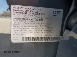 2020 Audi Q3 Premium Plus with VIN WA1BECF36L1121959, listed as a Copart auction lot 47744075 with 56,162 mi miles and Salvage Title. Bid and sale history available at carsss.com. Image 13.