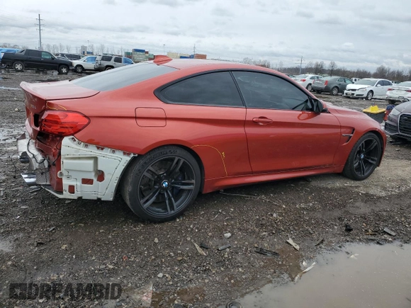 2015 BMW M4 with VIN WBS3R9C50FK332055, listed as a Copart auction lot 48268074 with 65,996 mi miles. Bid and sale history available at carsss.com. Image 3.