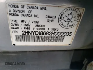 2002 Acura MDX Touring Pkg with VIN 2HNYD18682H000035, listed as a Copart auction lot 69664844 with 340,552 mi miles and Salvage Title. Bid and sale history available at carsss.com. Image 14.