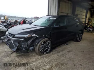 2025 Chevrolet Trax 2RS with VIN KL77LJEP0SC001195, listed as a Copart auction lot 43039025 with 25,489 mi miles and Salvage Title. Bid and sale history available at carsss.com. Image 1.