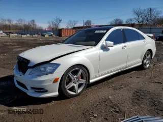 2011 Mercedes-Benz S with VIN WDDNG8GB0BA375333, listed as a Copart auction lot 49381275 with 105,552 mi miles and Salvage Title. Bid and sale history available at carsss.com. Image 1.
