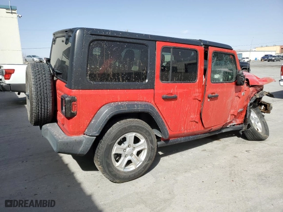 2019 Jeep Wrangler Unlimited Sport with VIN 1C4HJXDGXKW508282, listed as a Copart auction lot 47635375 with 21,171 mi miles and Salvage Title. Bid and sale history available at carsss.com. Image 3.