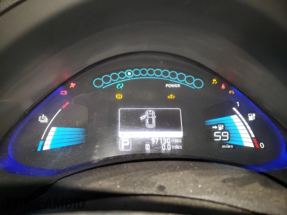 2015 Nissan LEAF SV with VIN 1N4AZ0CP3FC308330, listed as a Copart auction lot 66829723 with 97,130 mi miles. Bid and sale history available at carsss.com. Image 9.