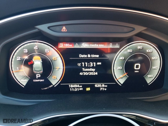 2022 Audi Q8 Premium Plus with VIN WA1EVBF1XND024495, listed as a Copart auction lot 52936274 with 18,494 mi miles and Salvage Title. Bid and sale history available at carsss.com. Image 9.
