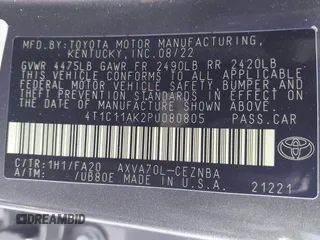 2023 Toyota Camry LE z VIN 4T1C11AK2PU080805, wystawiony jako IAAI lot #42165528 z przebiegiem 28 307 mil mil oraz . Historia ofert i sprzedaży dostępna na DreamBid. Obrazek 9.