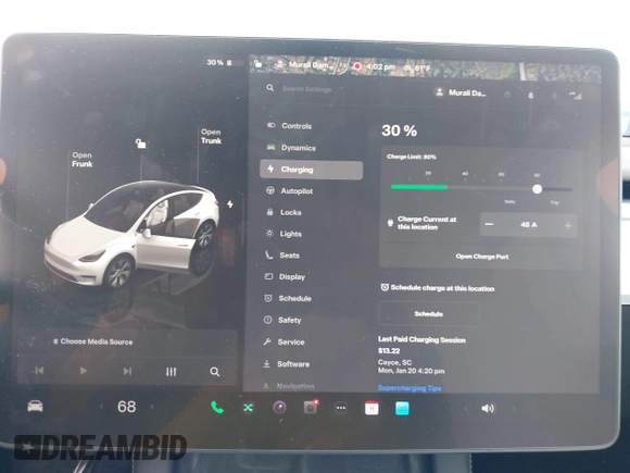 2022 Tesla Model Y Long Range z VIN 7SAYGDEE6NF419332, wystawiony jako IAAI lot #42020974 z przebiegiem 55 680 mil mil oraz . Historia ofert i sprzedaży dostępna na DreamBid. Obrazek 17.