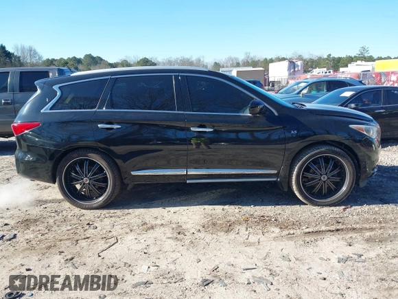 2014 Infiniti QX60 with VIN 5N1AL0MM0EC501867, listed as a IAAI auction lot 41157279 with 148,283 mi miles. Bid and sale history available at carsss.com. Image 14.