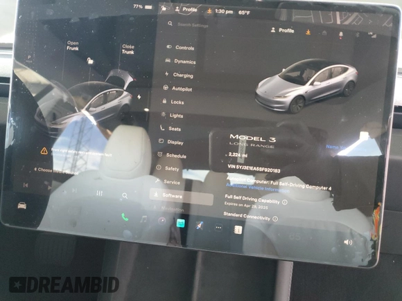 2025 Tesla Model 3 Long Range z VIN 5YJ3E1EA5SF920183, wystawiony jako Copart lot #51593705 z przebiegiem 2 224 mil mil oraz Szkoda całkowita • Salvage title. Historia ofert i sprzedaży dostępna na DreamBid. Obrazek 9.