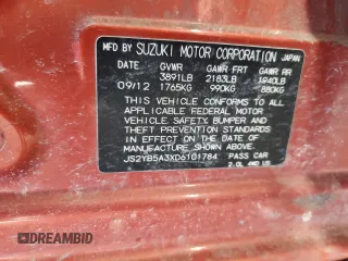 2013 Suzuki SX4 Crossover with VIN JS2YB5A3XD6101784, listed as a Copart auction lot 45408295 with Not Provided miles and Salvage Title. Bid and sale history available at DreamBid. Image 14.