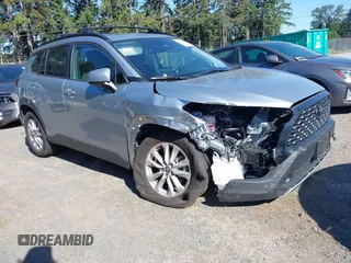 2023 Toyota Corolla Cross LE with VIN 7MUBAABG4PV062357, listed as a IAAI auction lot 42616530 with 10,366 mi miles and . Bid and sale history available at DreamBid. Image 1.